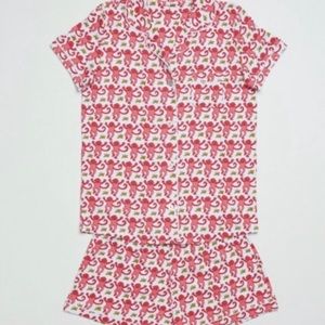 pink monkey polo pajama set